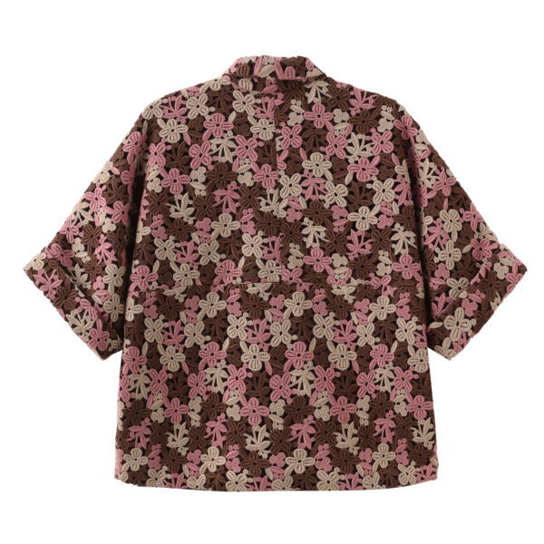 Brown and Pink Macramè Over Shirt - immagine 2