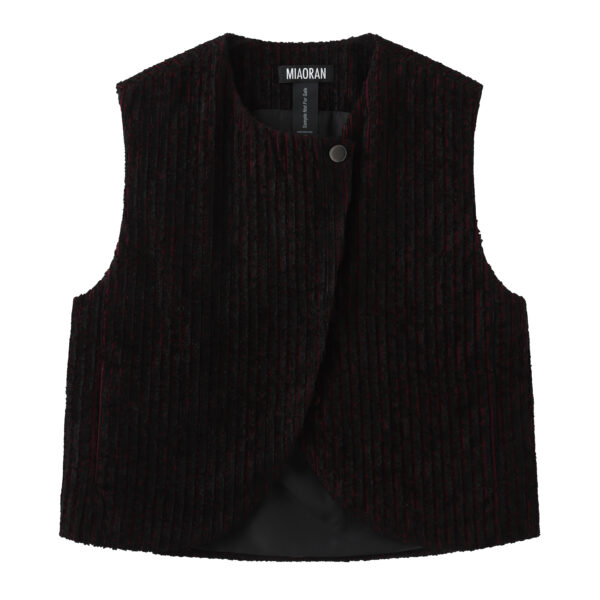 Burgundy and Black  straight vest - immagine 2