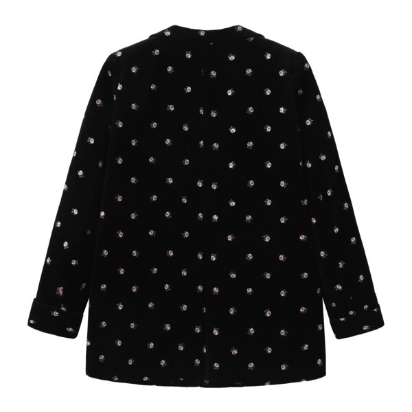 Black Printed Velvet Blazer - immagine 3