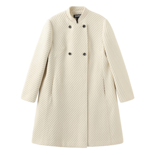 Wool White A-Line Coat - immagine 2