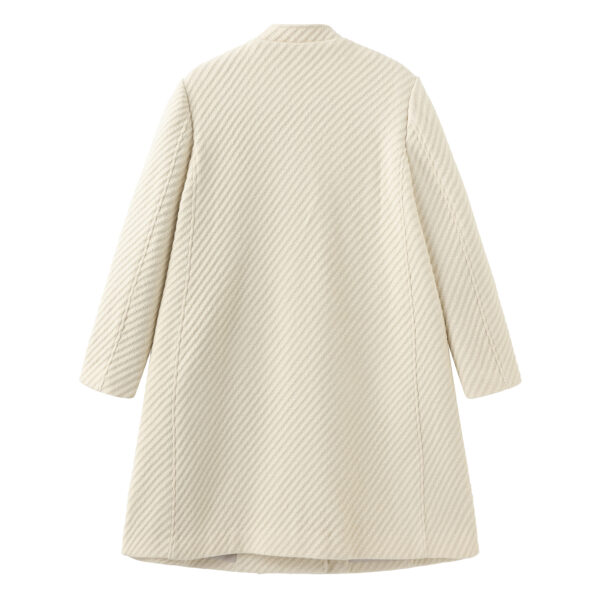 Wool White A-Line Coat - immagine 4