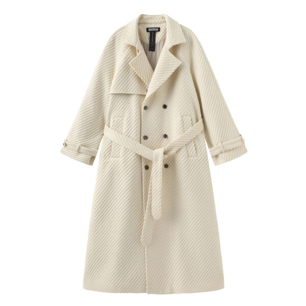 Wool White Oversize Trench Coat - immagine 2
