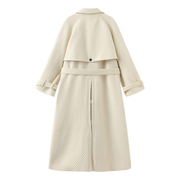 Wool White Oversize Trench Coat - immagine 5