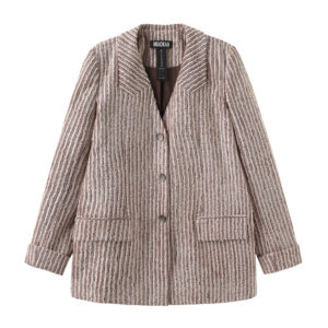 Burgundy and Wool White Relaxed Blazer