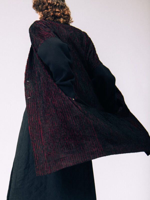 Burgundy and Black Chinese Coat